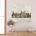 chicago city skyline Wall Tapestry Gallery Image 2