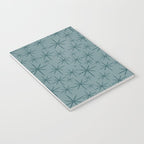 Midcentury Modern Twinkly Retro Starburst Pattern in Light Steel Blue Notebook Gallery Image 3