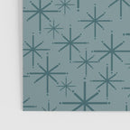 Midcentury Modern Twinkly Retro Starburst Pattern in Light Steel Blue Poster Gallery Image 3