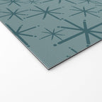 Midcentury Modern Twinkly Retro Starburst Pattern in Light Steel Blue Welcome Mat Gallery Image 2