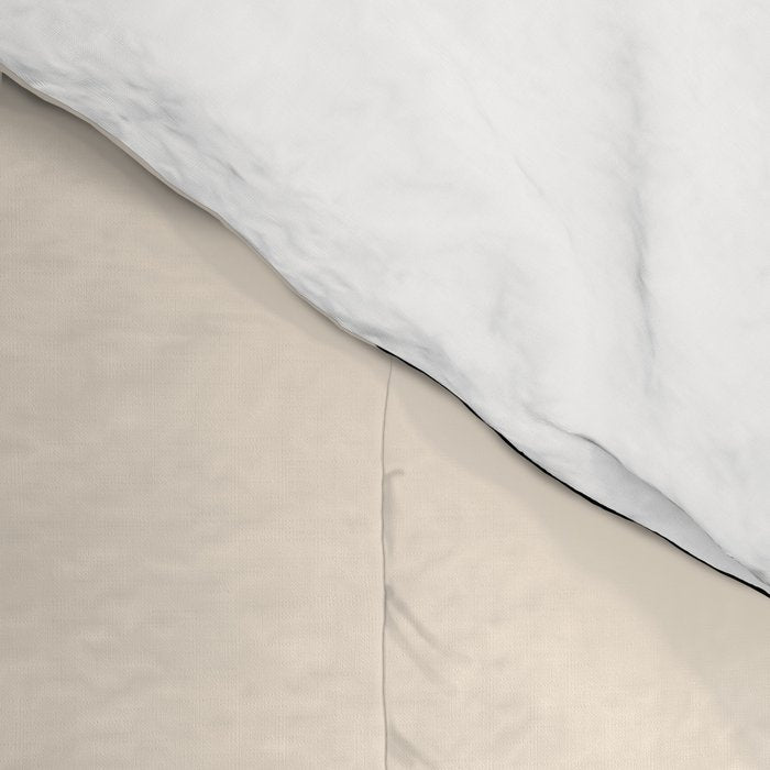 Retro Liquid Swirl Abstract Pattern Black and Almond Cream Comforter Gallery Image 4