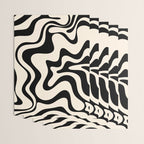 Retro Liquid Swirl Abstract Pattern Black and Almond Cream Wrapping Paper Gallery Image 3