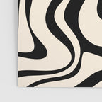 Retro Liquid Swirl Abstract Pattern Black and Almond Cream Poster Gallery Image 3