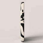 Retro Liquid Swirl Abstract Pattern Black and Almond Cream iPhone Case Gallery Image 2