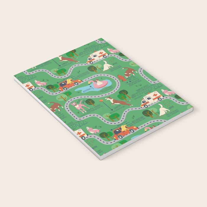 Fursics Cute Dog Park Physics Learning Pattern by Carrie Cantwell Educational STEM Playmat Design Notebook Gallery Image 3