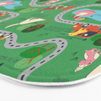Fursics Cute Dog Park Physics Learning Pattern by Carrie Cantwell Educational STEM Playmat Design Bath Mat Gallery Image 3