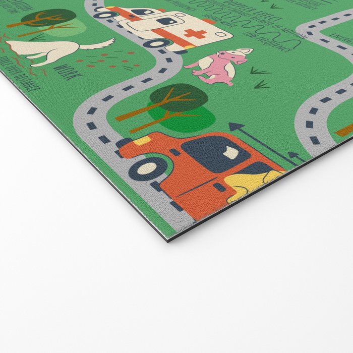 Fursics Cute Dog Park Physics Learning Pattern by Carrie Cantwell Educational STEM Playmat Design Welcome Mat Gallery Image 2