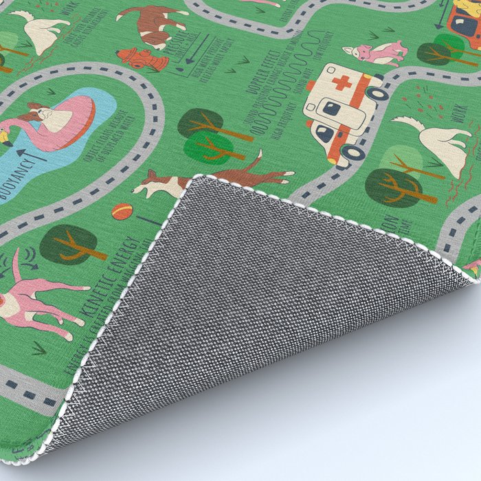 Fursics Cute Dog Park Physics Learning Pattern by Carrie Cantwell Educational STEM Playmat Design Rug Gallery Image 4