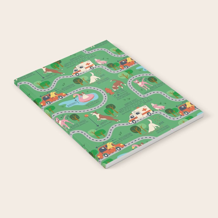 Fursics Cute Dog Park Physics Learning Pattern by Carrie Cantwell Educational STEM Playmat Design Notebook Gallery Image 2