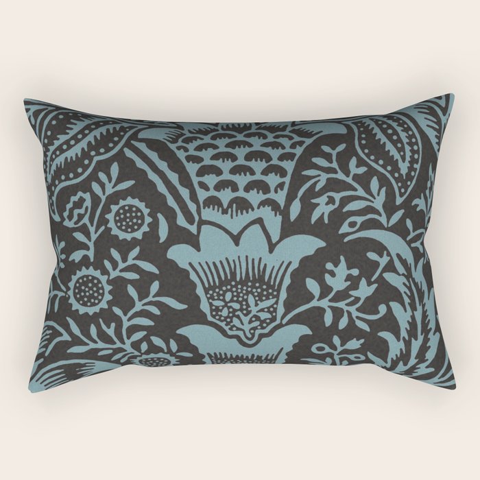 Tropical pattern black Rectangular Pillow Gallery Image 2
