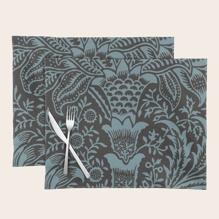 Tropical pattern black Placemat Gallery Image 1