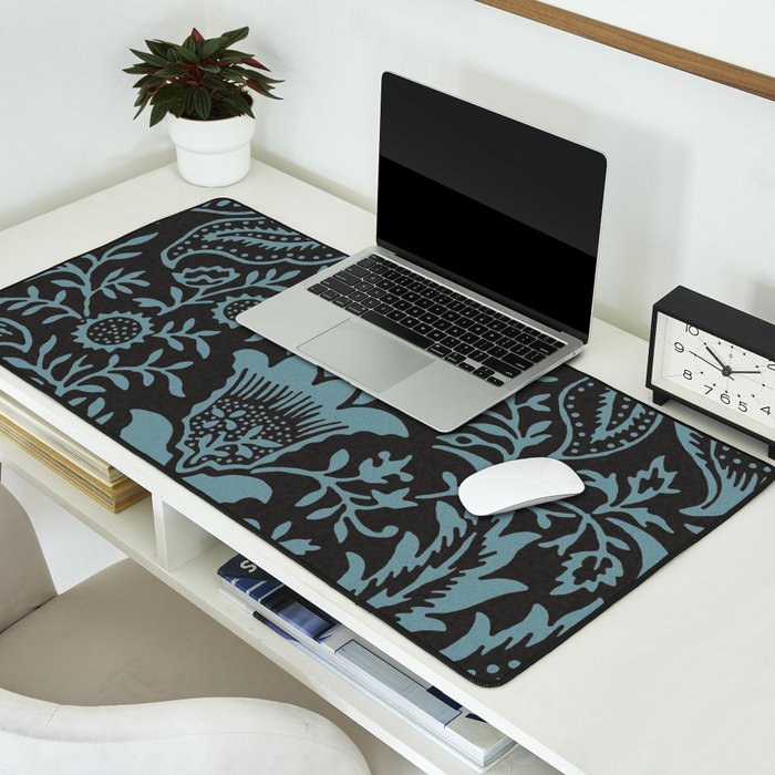 Tropical pattern black Desk Mat Gallery Image 2