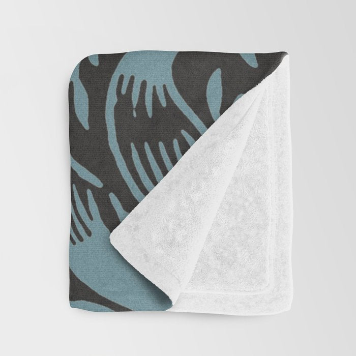 Tropical pattern black Throw Blanket Gallery Image 3