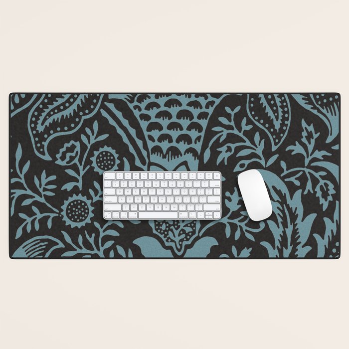 Tropical pattern black Desk Mat Gallery Image 1