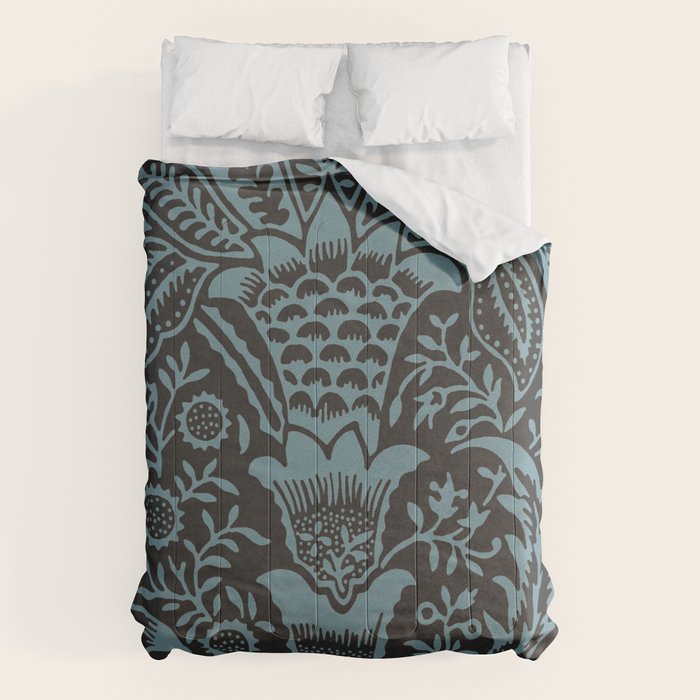 Tropical pattern black Comforter Gallery Image 1
