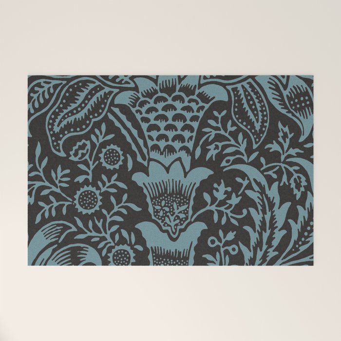 Tropical pattern black Welcome Mat Gallery Image 1