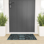 Tropical pattern black Welcome Mat Gallery Image 3