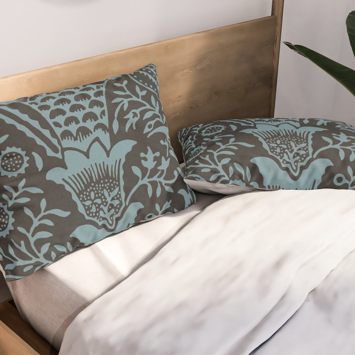 Tropical pattern black Pillow Sham Gallery Image 2