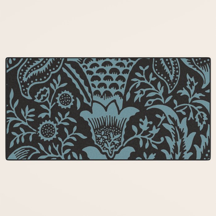 Tropical pattern black Desk Mat Gallery Image 3