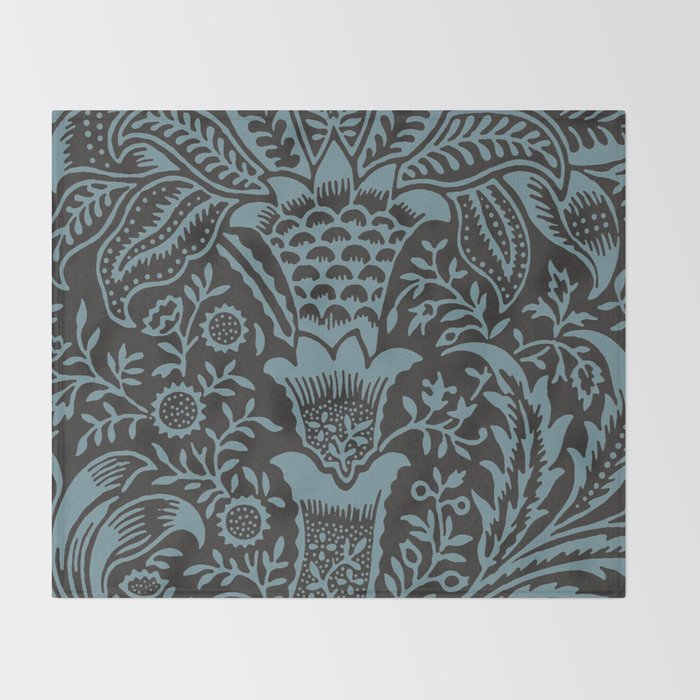 Tropical pattern black Throw Blanket Gallery Image 2