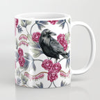 Crows, Bleeding Hearts & Roses Floral/Botanical Pattern Coffee Mug Gallery Image 1