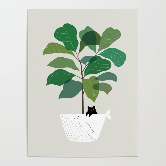 Cat and Plant 73: I got a Whale! Poster Gallery Image 4