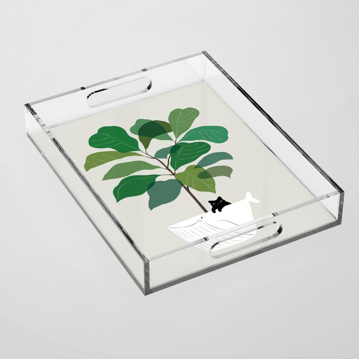 Cat and Plant 73: I got a Whale! Acrylic Tray Gallery Image 1