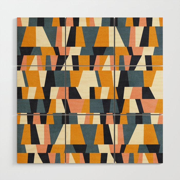 chequers irregular shapes Wood Wall Art Gallery Image 1