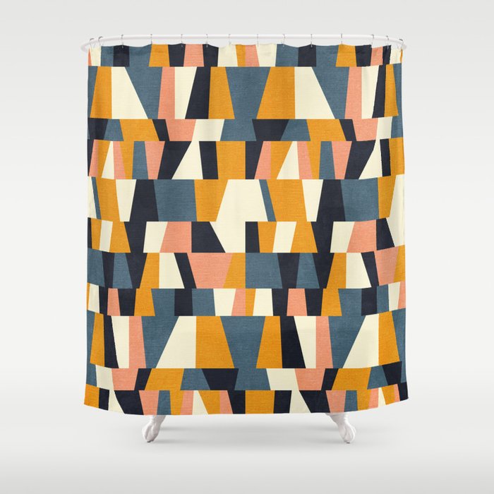 chequers irregular shapes Shower Curtain Gallery Image 1