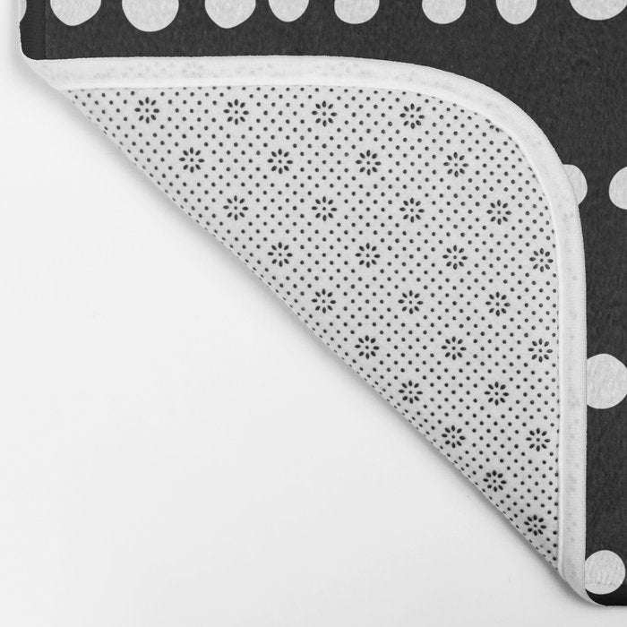 Spotted, Abstract, Black and White, Boho Print Bath Mat Gallery Image 2