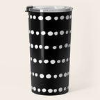 Spotted, Abstract, Black and White, Boho Print Travel Mug Gallery Image 3