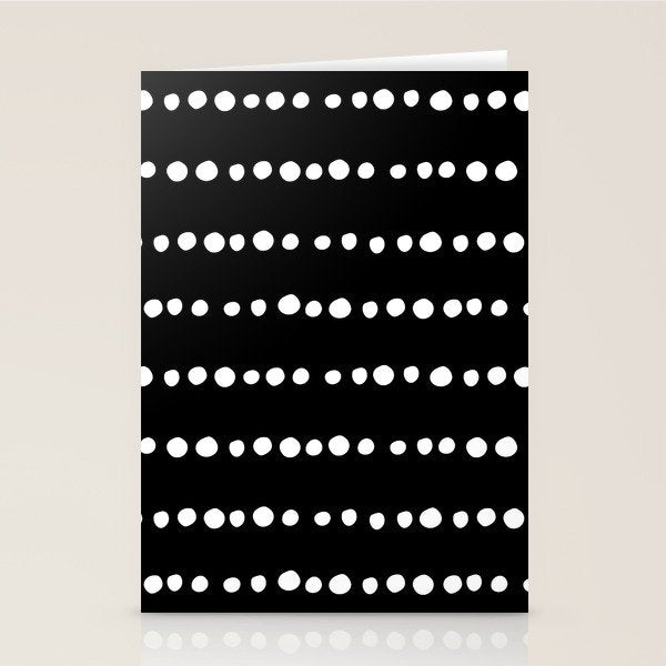 Spotted, Abstract, Black and White, Boho Print Stationery Card Gallery Image 1