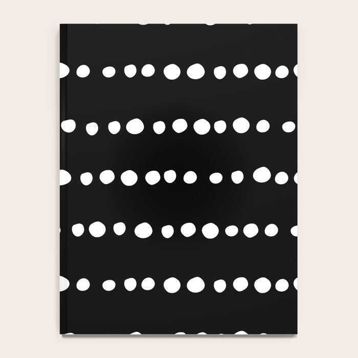 Spotted, Abstract, Black and White, Boho Print Notebook Gallery Image 4