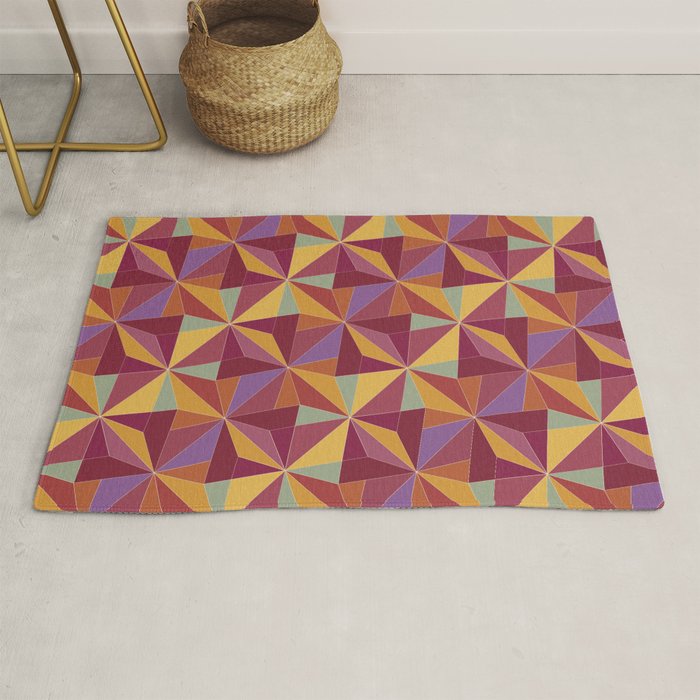 Kaleidoscope Tile Pattern X Vibrant Tropical Rug Gallery Image 1