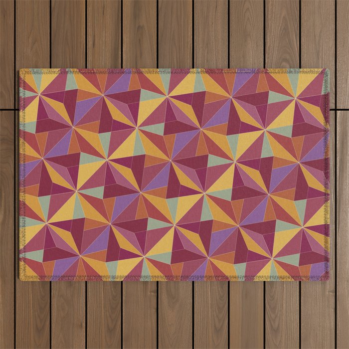 Kaleidoscope Tile Pattern X Vibrant Tropical Outdoor Rug Gallery Image 1