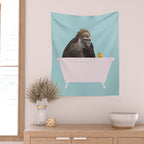 Gorilla in Bathtub Wall Tapestry Gallery Image 2