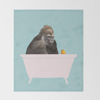 Gorilla in Bathtub Throw Blanket Gallery Image 2
