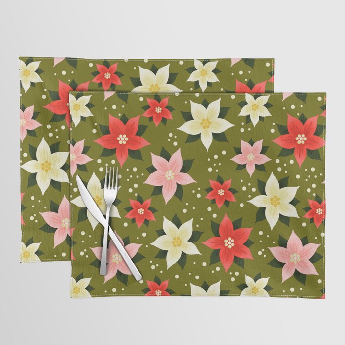 Poinsettia Pattern Placemat Gallery Image 1