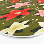 Poinsettia Pattern Bath Mat Gallery Image 3