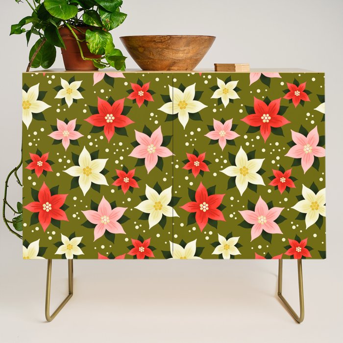 Poinsettia Pattern Credenza Gallery Image 1