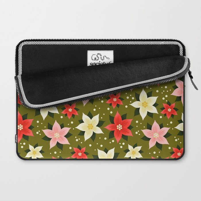 Poinsettia Pattern Laptop Sleeve Gallery Image 2