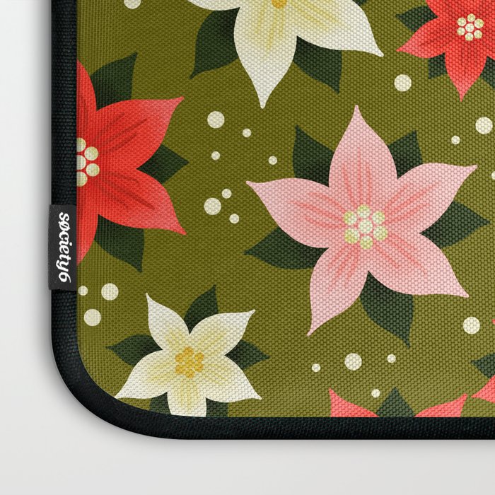 Poinsettia Pattern Laptop Sleeve Gallery Image 3