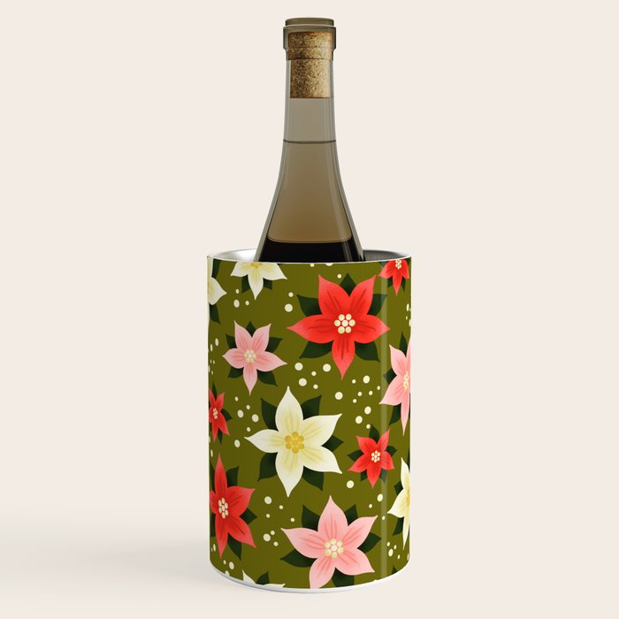 Poinsettia Pattern Wine Chiller Gallery Image 2