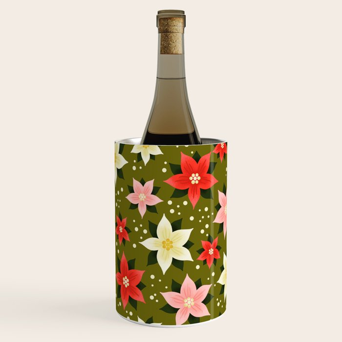 Poinsettia Pattern Wine Chiller Gallery Image 3