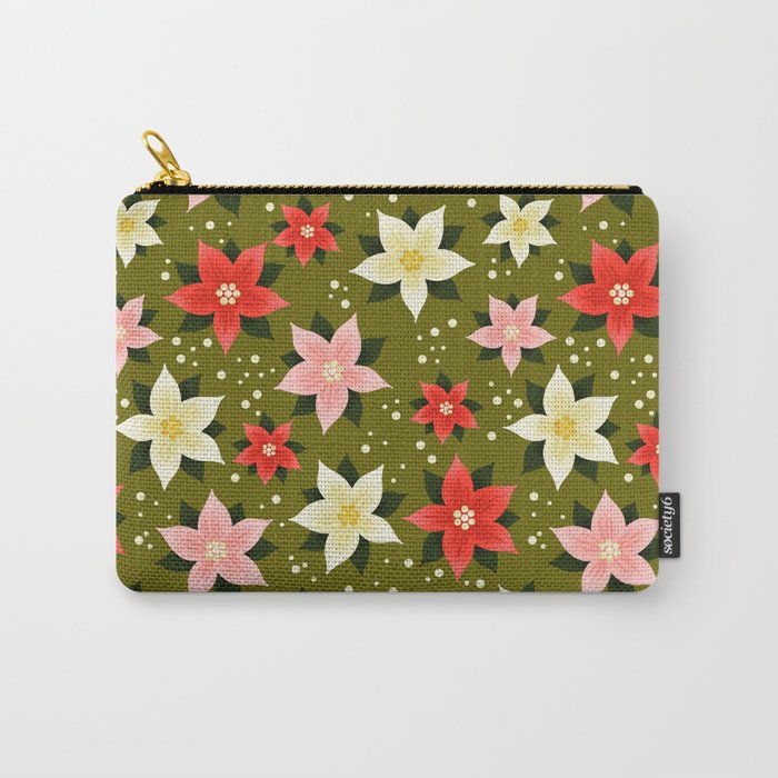 Poinsettia Pattern Carry All Pouch Gallery Image 1