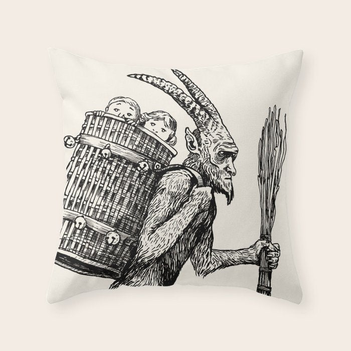 Gruss vom Krampus Throw Pillow Gallery Image 6