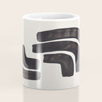 Turn Around Couple Mid Century Modern Minimalist Black Ink Painting Funky Tribal Coffee Mug Gallery Image 4