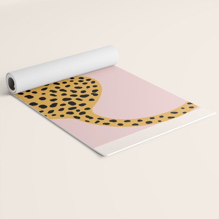 Boho Blush Pink Vintage Arch Oversized Leopard Yoga Mat Gallery Image 2