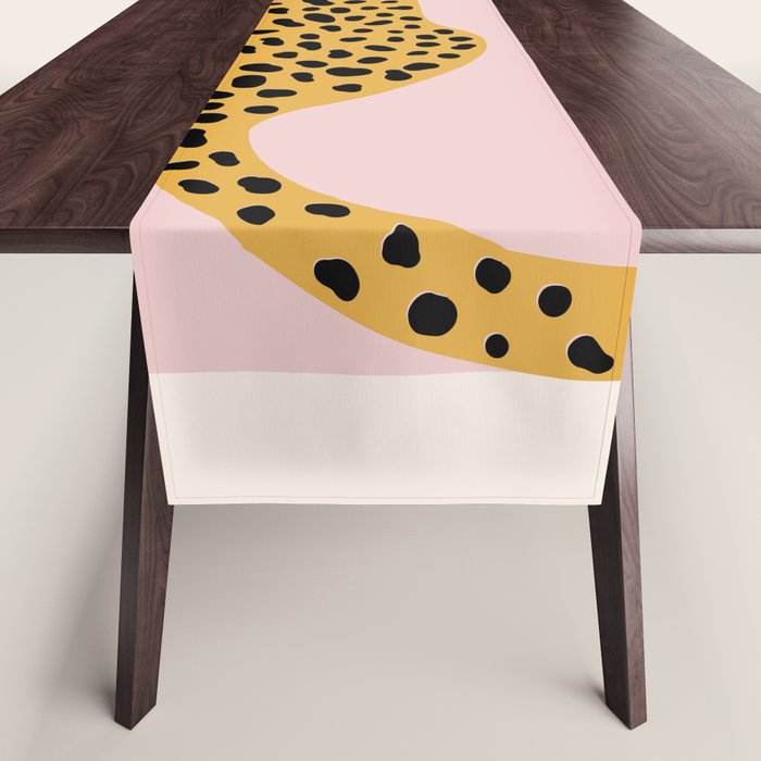 Boho Blush Pink Vintage Arch Oversized Leopard Table Runner Gallery Image 1