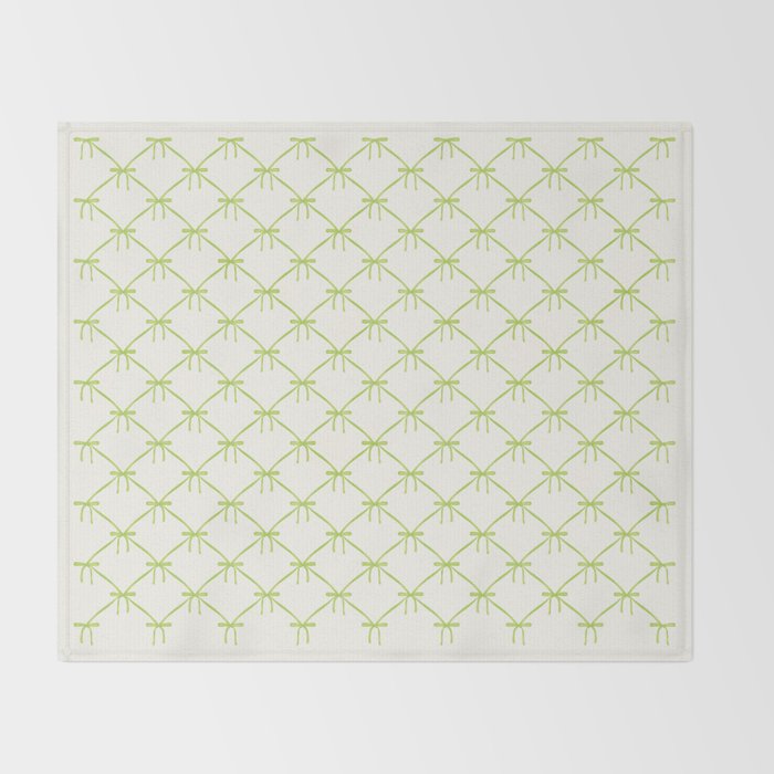 Bows & Ribbons Pattern V Green Throw Blanket Gallery Image 2